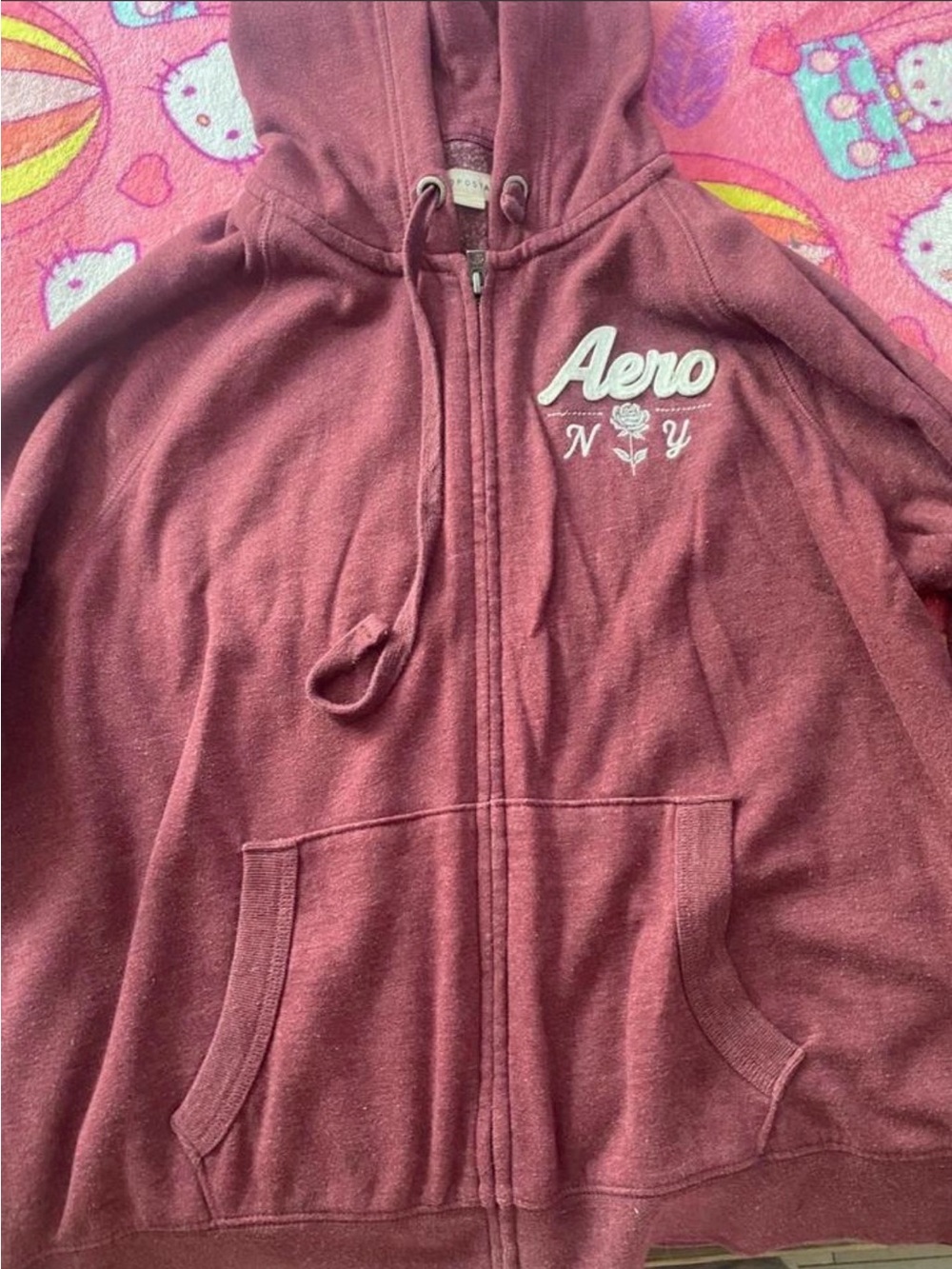 Aeropostale Kids Burgundy Full-Zip Hoodie